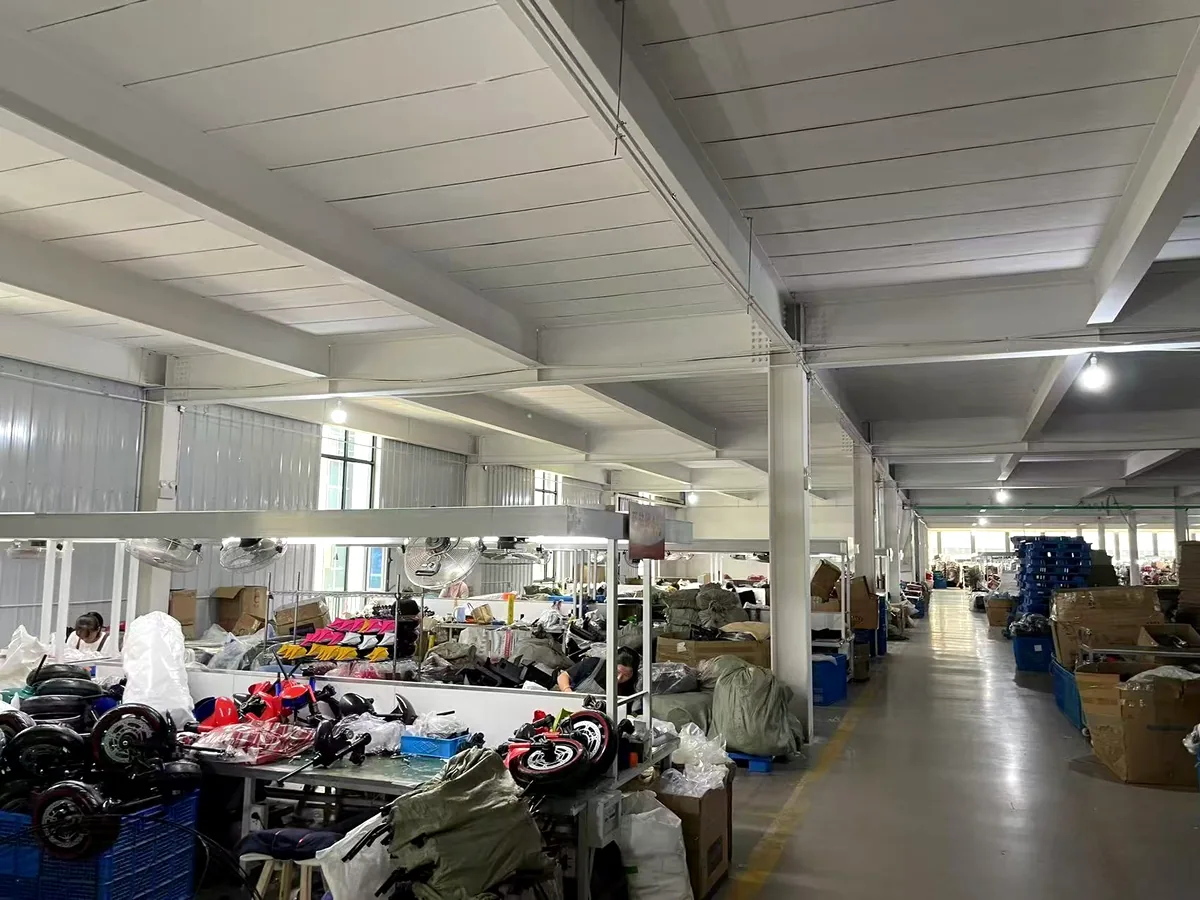 Kids ride-on car assembly area at our factory
