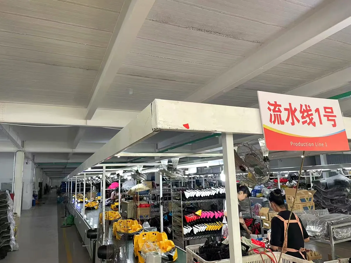 Kids ride-on product production line at our factory