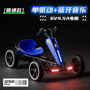Kids Electric Go-Kart, 4-Wheel Ride-On Car for Boys & Girls, Remote Control Toy Car for Ages 1-3-6